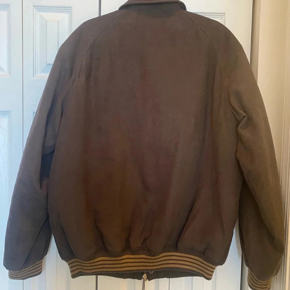 Sean John Men’s Faux Suede Fabric Bomber Warm Zip Urban Jacket Brown Large EUC - Picture 6 of 10